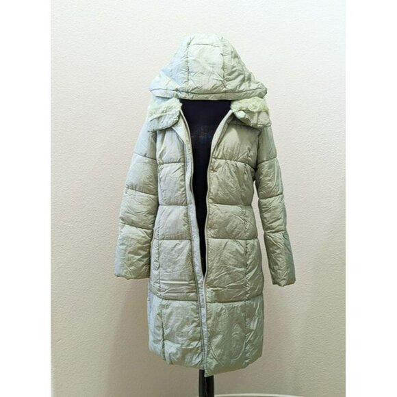 Cole Haan Women's Shine Faux-Fur-Collar Hooded Puffer Coat Size M (MSRP $280) - Picture 3 of 7